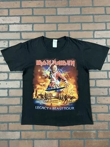 Iron Maiden T-Shirt Legacy Of The Beast Tour 2017 Rare Print Rock Metal Concert - Picture 1 of 5