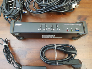 ATEN CS-1924 4 Port Displayport 4K USB3 KVM komplett mit Kabeln