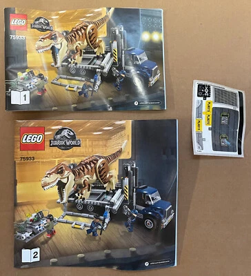 LEGO Jurassic World - T. Rex Transpor - 75933 - New in Sealed Bags - No Box - Image 1 of 3
