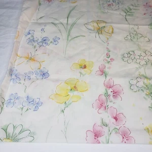 Funda de almohada estándar vintage BIBB floral rosa amarillo verde mezcla algodón hecha en EE. UU. - Imagen 1 de 12