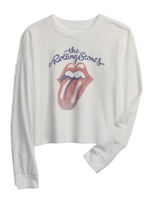 New Rolling Stones Tongue Logo Juniors Teen Size 8 Oversized Tee - Image 1 of 4