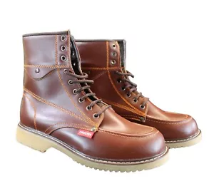 Herren WorK Stiefel 8"" XeaL Echtleder leicht Neu! Weiche Zehenpartie braun neu - Bild 1 von 6