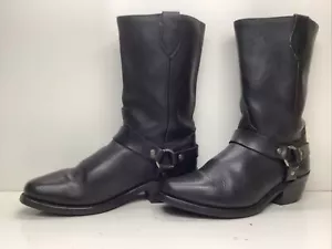 WOMES UNBRANDED HARNESS MOTORCYCLE SQ TOE BLACK BOOTS SIZE 9 M - Picture 1 of 10