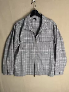 Chaqueta a Cuadros de Murano Calce Ajustado Rara Para Hombre Gris Azul a Cuadros XL Cremallera Completa Manga Larga - Imagen 1 de 12