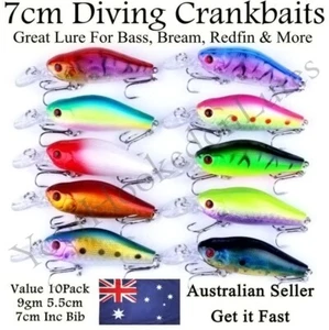 10 Redfin & Bream Freshwater Fishing Lures, Flathead, Bass, Perch, Trout,Cod - Picture 1 of 12