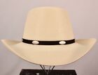 Men's VTG Natural Stetson Royal Flush Straw Shantung Panama Cowboy Hat Sz 7 3/8