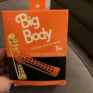 Vintage Boxed Hair “Big Body” 24 Total Orange and Yellow Plastic Perm Rods PROP - Picture 1 of 4