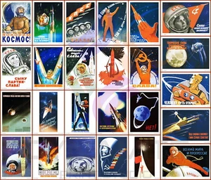 ✯ Choose from 47 Soviet Russian Space Propaganda Posters A3+ Gagarin; Sputnik ✯ - Picture 1 of 48
