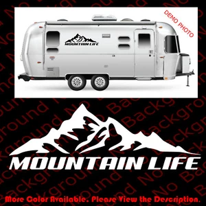 LARGE MOUNTAIN LIFE Die Cut Vinyl Decal for RV Trailor Pickup Truck JW014 - Imagen 1 de 7