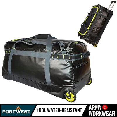 PW3 100L Wasserfest Duffle Trolley Tasche Teleskopgriff Wetterbeständig - Bild 1 von 4
