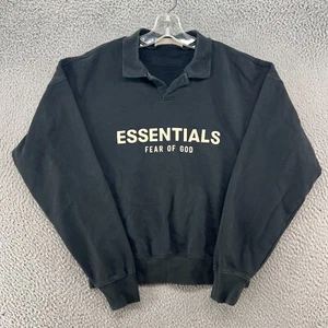Essentials Fear of God Sweatshirt Boys 12 Black Pullover Sweater Streetwear - Picture 1 of 10