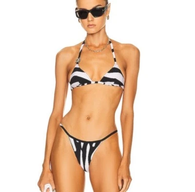 Dolce&Gabbana Zebra Triangle Two-Piece Bikini Set - Black/White XS - Image 1 of 4