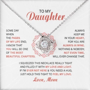 To My Daughter Necklace, Love Knot Necklace, Birthday Gift, Christmas Present - Picture 1 of 2