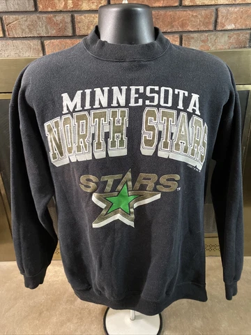 Vintage Minnesota North Stars NHL Hockey Crewneck Sweatshirt Mens Size XL Black Cover