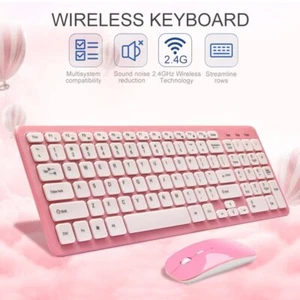 Ultra-Thin 96 Keys Silence 2.4G Wireless Keyboard Mouse Suit For PC Laptop Win10 - Picture 1 of 10