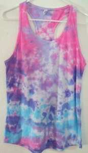 Colortone Razorback Tank Top Damen Gr. 2XL Batik Rosa Blau Lila Neu - Bild 1 von 7