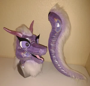Purple Frost Dragon Fursuit Partial Animal Costume Mascot Head And Tail! - Picture 1 of 16