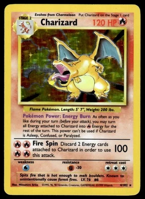 Pokemon TCG Base Set #004/102 Charizard HP - Image 1 of 2