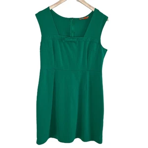 ModCloth Green Retro Square neck Sleeveless Sheath Dress XL - Picture 1 of 12