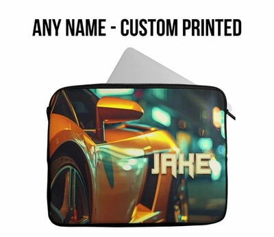 Personalised Car  Design Laptop Case Any Name Sleeve Tablet Bag Great 20 - Image 1 of 4
