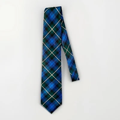 Corbata Lands' End verde azul amarillo Nueva Escocia tartán a cuadros 100 % seda Foto 1 de 4