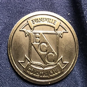 Evansville Country Club Golf Ball Marker. 1 inch metal - Picture 1 of 1