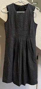 Banana Republic Gr. 4 Wollmischung Schichtkleid Stretch grau sitzende Falten Ärmel - Bild 1 von 14