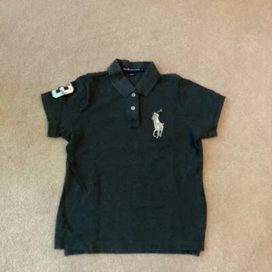 POLO RALPH LAUREN WOMANS OR BIGGER GIRLS TOP, LARGE, GRAY, SLIM FIT,2 BUTTON - Picture 1 of 3
