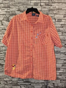 Vtg Winnie the Pooh Womens 18W/20W Plus Pink Plaid Disney Embroidered Shirt - Picture 1 of 8