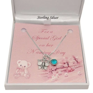 925 Plata de Niña Nacimiento Collares, Nombre Día Regalo para Hija, Sobrina,Niña - Imagen 1 de 10