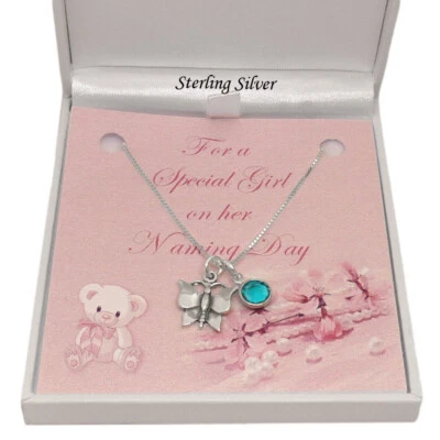 925 Plata de Niña Nacimiento Collares, Nombre Día Regalo para Hija, Sobrina,Niña - Imagen 1 de 4