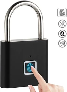 Fingerprint Padlock USB Rechargeable Keyless Biometric Lock Gym Fence Storage - Picture 1 of 10