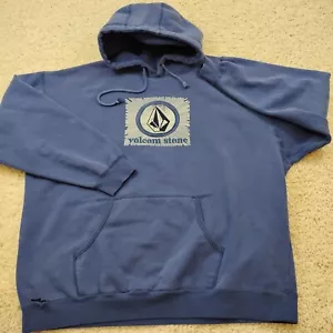 Vintage Volcom Stone Hoodie Mens Extra Large Blue Skater Y2K Faded Jacket 90s - Picture 1 of 15