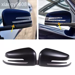 Matte Black Side Rearview Mirror Cover For Benz A B C E S CLS CLA GLA GLK Class - Imagen 1 de 9