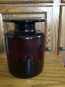 Vintage Hand Blown Art Glass Bottle Vase Brown Heavy 7” Tall - Picture 1 of 6