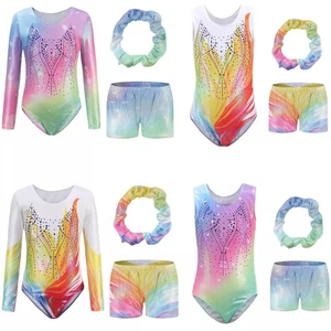 3pcs Kids Girls Dance Wear Sleeveless Ballet Fitness Gymnastics Leotard Costume - Picture 1 of 16