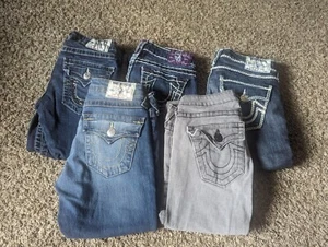 Pantalones de mezclilla True Religion (lote de 5) para mujer talla 25, 25, 26 puntadas  - Imagen 1 de 11