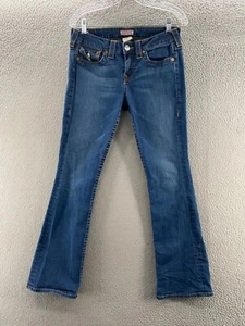 True Religion Jeans Womens Petite 30 Blue Low Rise Becky Bootcut Flap Pockets - Picture 1 of 16