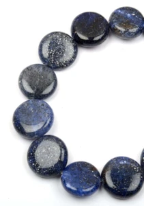 Blue Star Aventurine Quartz Smooth Round Shape Gemstone 8 Inches 17 MM Beads - Picture 1 of 5