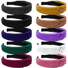 Ouskr 10 Pcs Wide Knotted Headband for Women Fashion Knot Headbands for