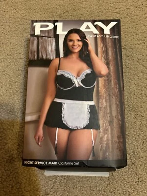 NWOB Size 1X/2X Fantasy Lingerie PLAY Sexy Night Service Maid Lingerie Costume - Image 1 of 4