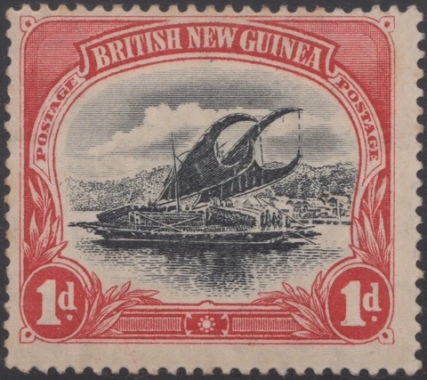 British New Guinea 1901 1d red, SG10, mh tone Cover