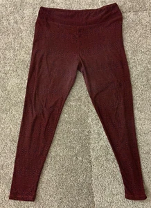 LuLaRoe Tall & Curvy Red & Navy Blue Aztec Geometric Print Pattern Ankle Legging - Picture 1 of 19