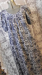 Maxi Vestido BOHO Vintage Good Times Hawaii Mujer Azul Batik MuuMuu - Imagen 1 de 7
