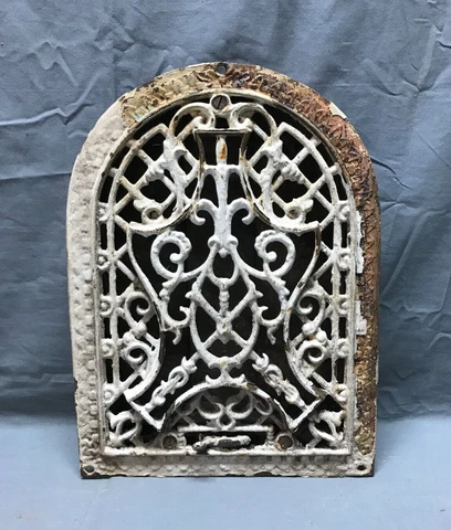 Antique Cast Iron Arched Dome Top Wall Register Heat Grate 8x12 Old VTG 1855-22B Cover