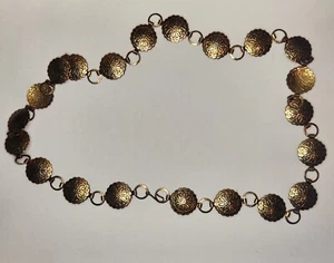 Cinturón Concho Western Vintage Tono Dorado Cadena Metal Ajustable a 38" Boho Hippie - Imagen 1 de 6