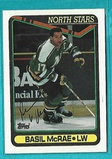 BASIL MCRAE signed 1990-91 Topps hockey card #151 MINNESOTA NORTH STARS
