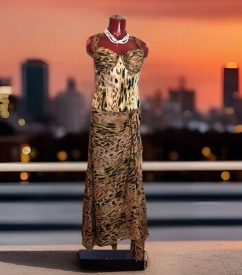 NWT Rickie Freeman Teri Jon Animal Print Leopard Dress Size 12 100% silk - Image 1 of 4