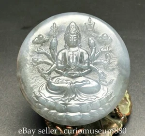 2.2" Chinese Hetian Jade Carving 1000 Arms Avalokiteshvara Of Goddess Pendant - Picture 1 of 9