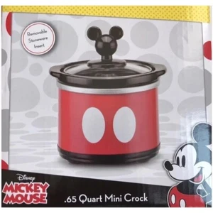 Disney Mickey Mouse .65 Quart Mini Crock Pot Slow Cooker Removable Stoneware - Picture 1 of 4